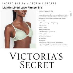 Victoria's secret lightly lined plunge bra